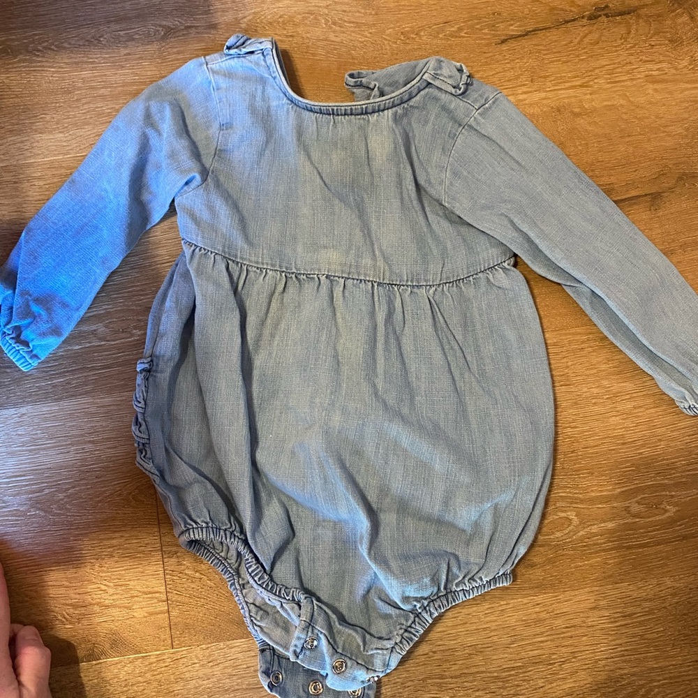 Denim Long Sleeve Baby Romper